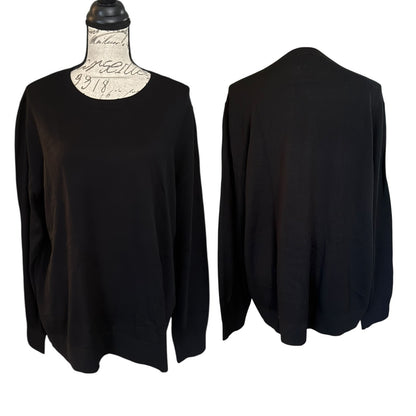 Black stop displayed on a mannequin with front and back views against a white background