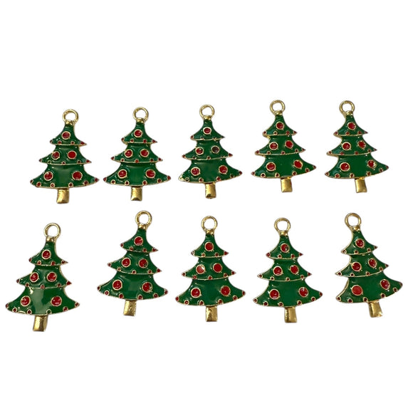 Set of 10 christmas tree charms