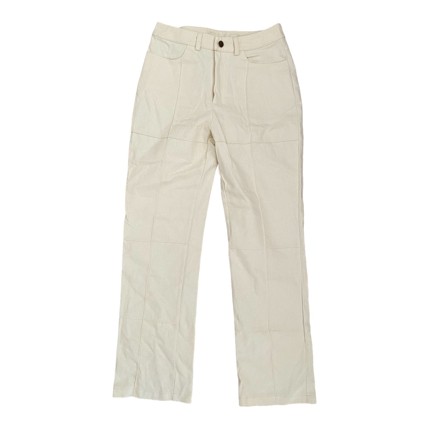 Off white pants on a white background