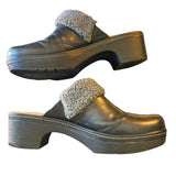 Side view of black slip on clarks 2