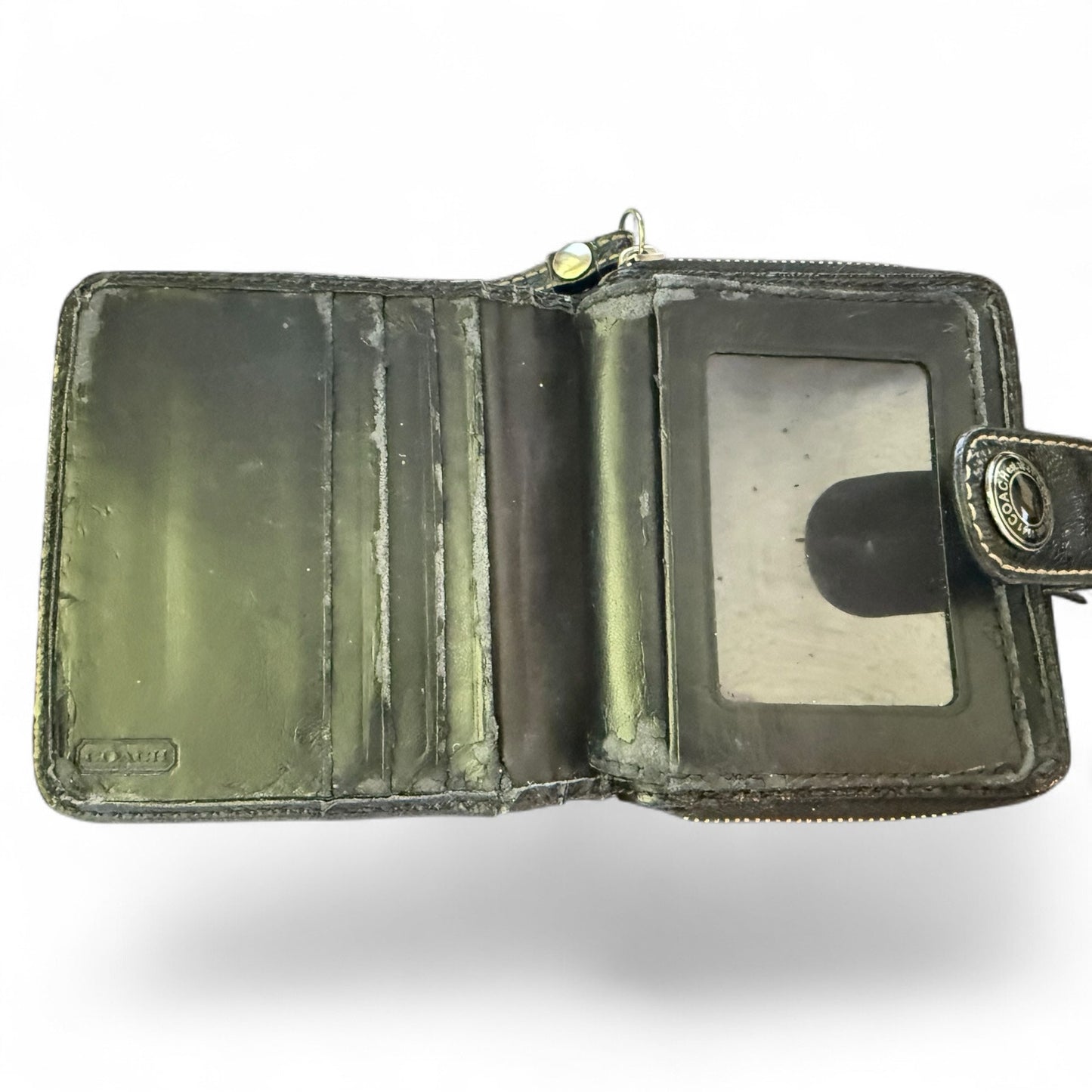 Coach Black Signature CC Striped Bifold Wallet