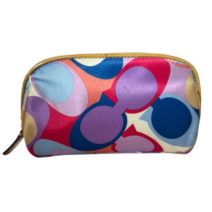 Back of Colorful CC patterned pouch on a white background