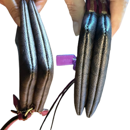 Corners of CC Wristlet on a white background