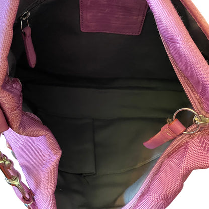 purple bag with a purple zipper on a white background