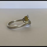 Side view of faux diamond ring