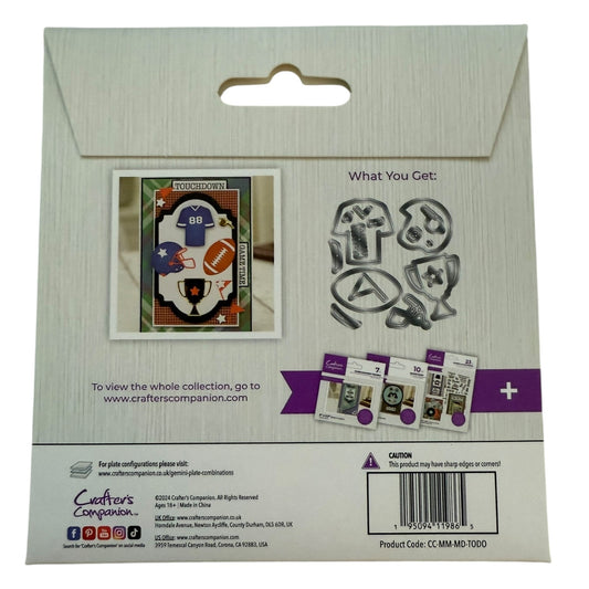 Package back with craft supplies and branding details