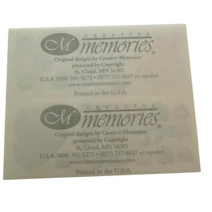 back of sticker sheets for Creative Memories, displayed on a white background.