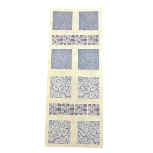 Purple square sticker sheet on a white background