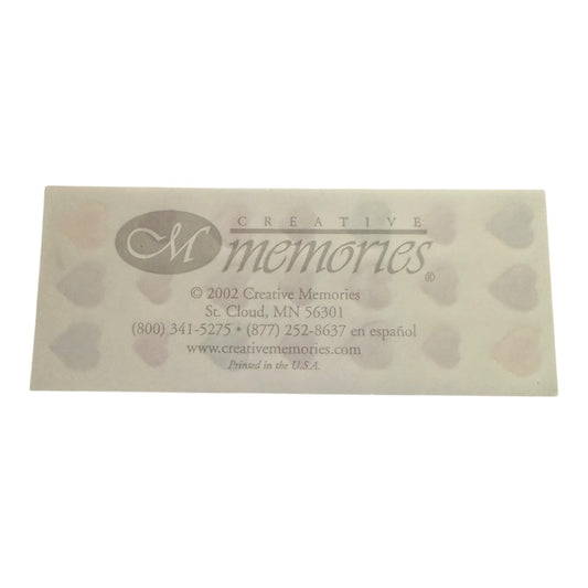 Rectangular sticker sheet with 'Creative Memories' branding on a white background