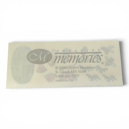 Creative Memories sticker sheet and contact information on a white background