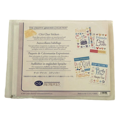 Packaging of 'The Creative Memories Collection' stickers with various designs and text.