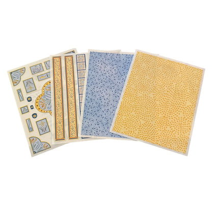 Set of stickers with various patterns on a white background