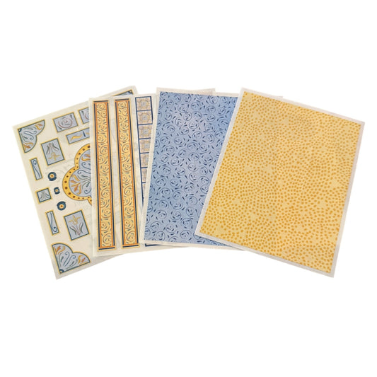 Set of stickers with various patterns on a white background
