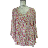 cynthia rowley white and pink floral shirt front