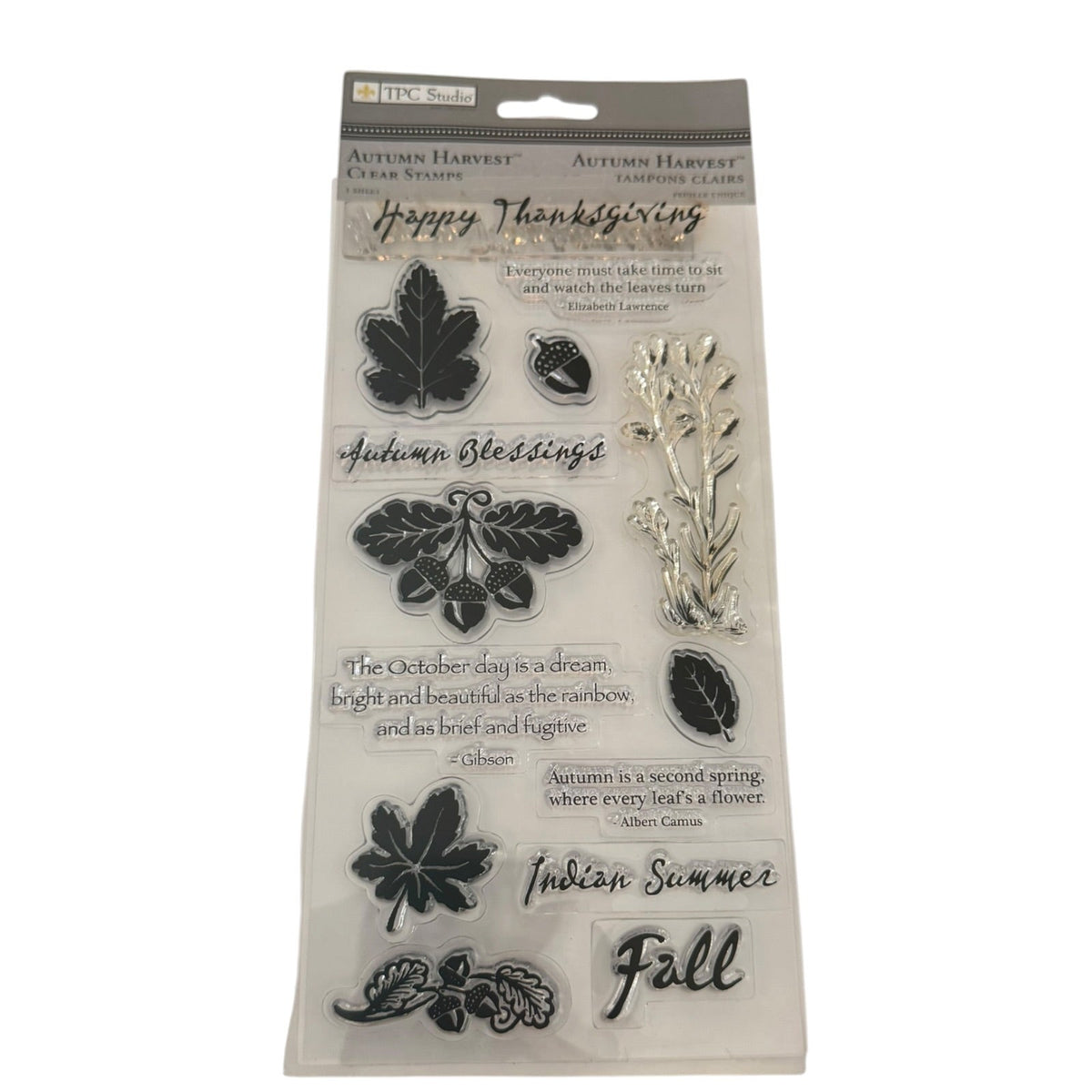 TPC Studio Autumn Harvest Fall 14 Set Slap Cling Rubber Stamps