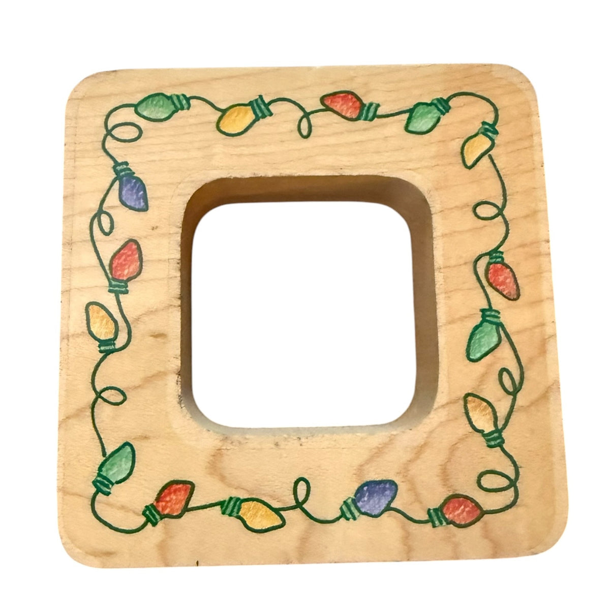 Stampendous! Christmas Holiday Lights Frame QN027 Rubber Stamp