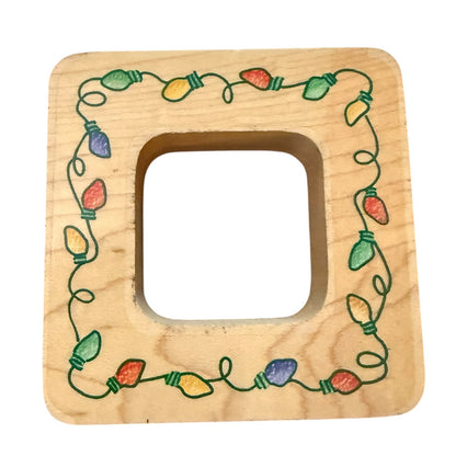 Stampendous! Christmas Holiday Lights Frame QN027 Rubber Stamp