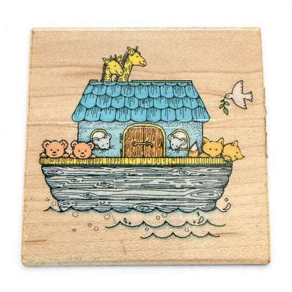 Hero Arts Vintage 1991 Noah's Ark F424 Rubber Stamp Like New