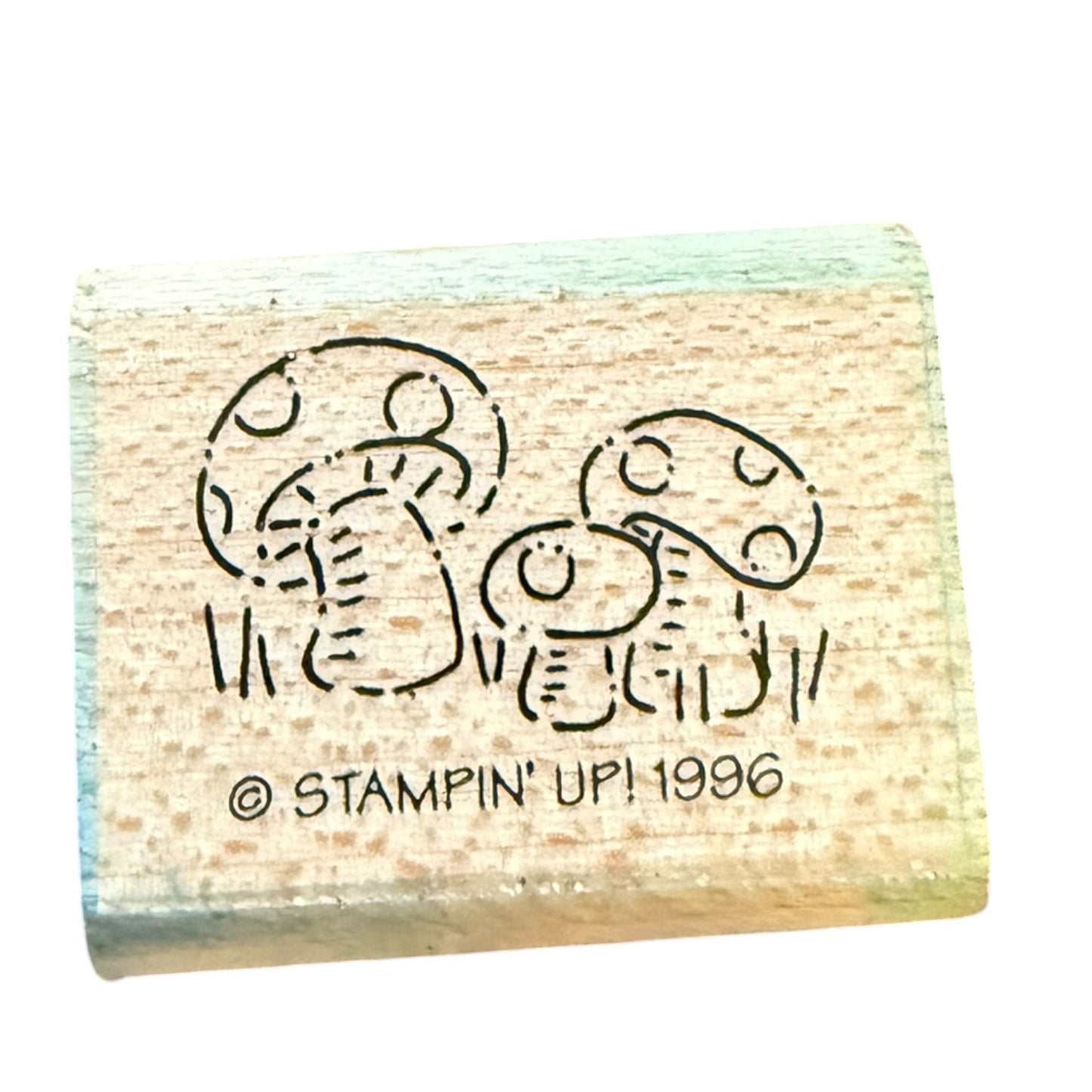 Stampin' Up! 1996 3 Small Mushrooms Mini Rubber Stamp