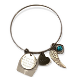Silver bracelet with 4 charms