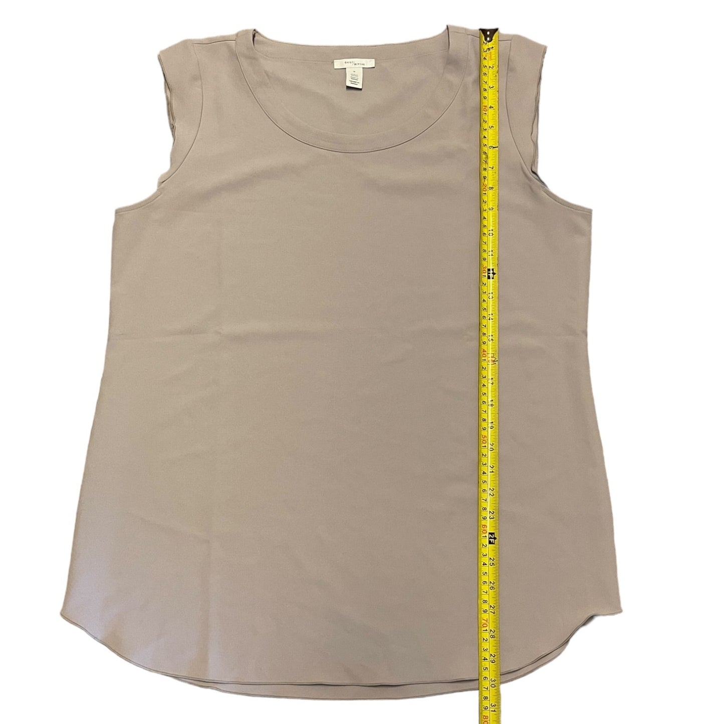 Gray tank top with a measuring tape on a white background