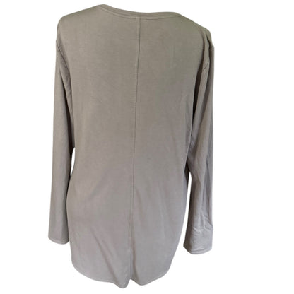 Mocha long-sleeve top on a white background