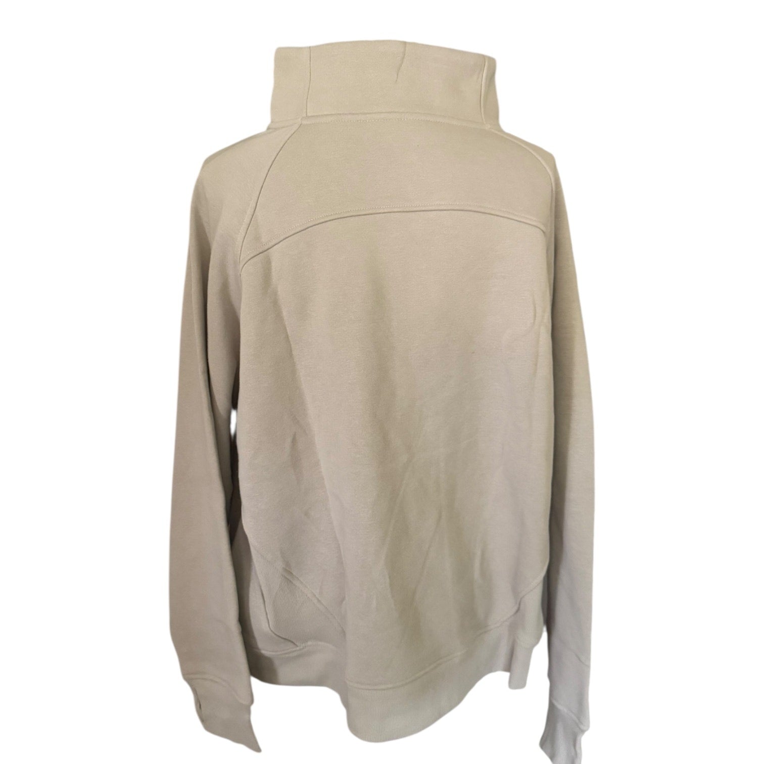 Beige sweatshirt back on a white background