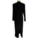 Back of long black dress