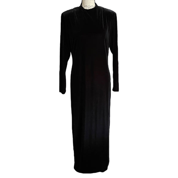 Front of long black dress
