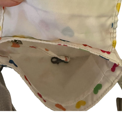 Kipling Sabian White Rainbow Multicolor Adjustable Crossbody Purse