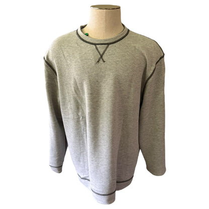 Island Sands Cotton Dark Light Gray Pullover Reversible Sweater Size XL