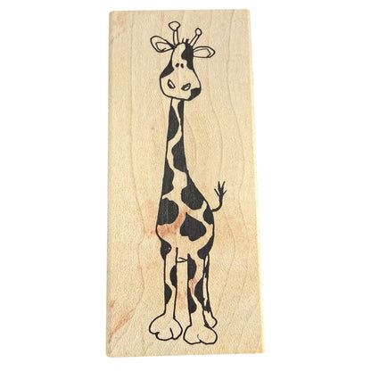 Judith Tall Giraffe Animal H45 Crafting Wood Mount Rubber Stamp