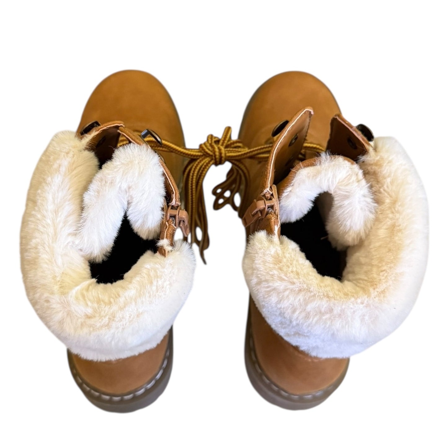 SM New York Brown Fur Trim Rockel Boots NEW Size 8