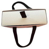 White handbag box with black handles on a white background