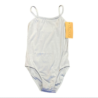 Front of blue leotard