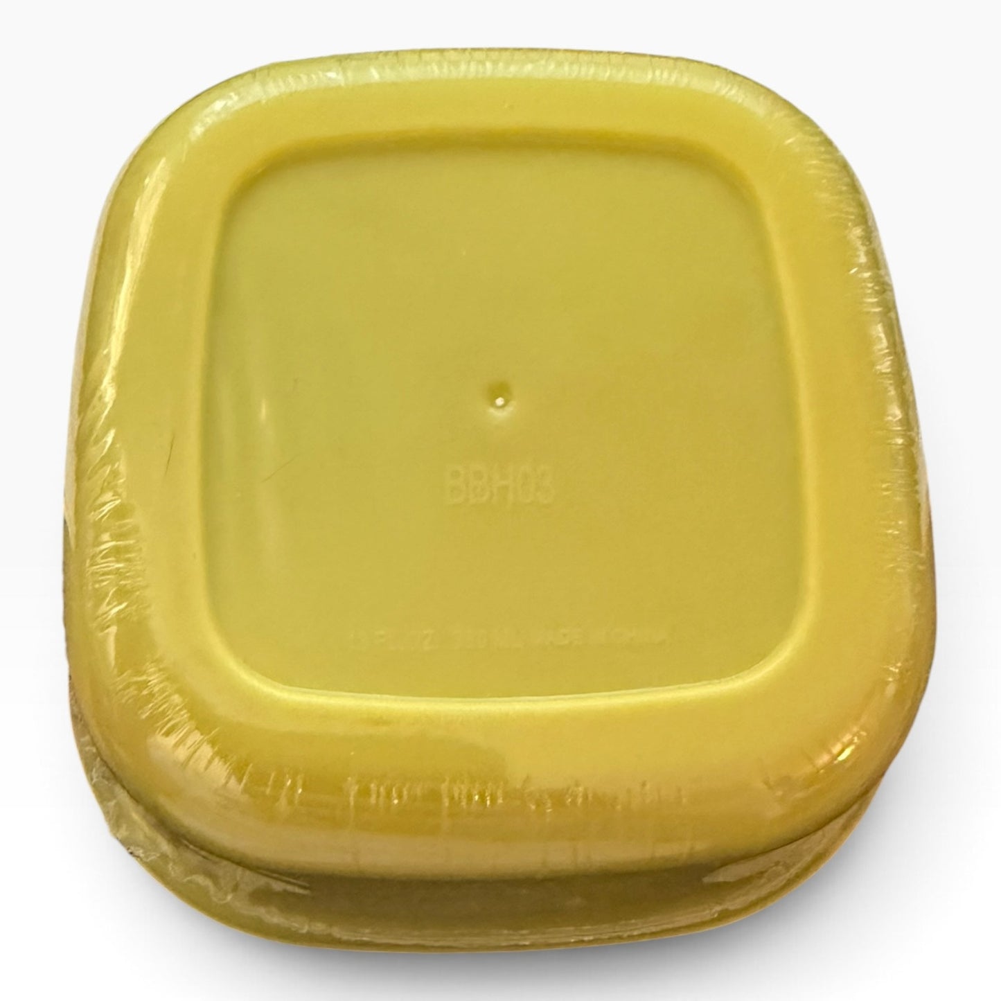 Bottom of yellow containers on a white background