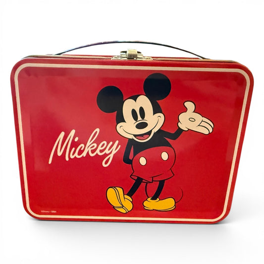 Red lunchbox with a cartoon character on a white background
