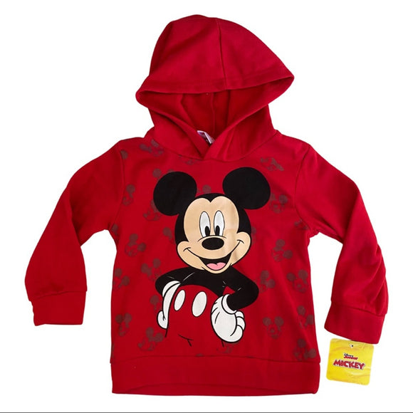 Front of red Disney hoodie