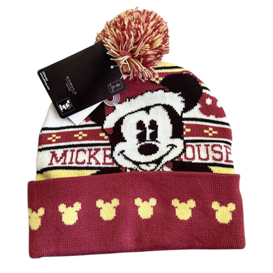 Mickey Mouse beanie with pom-pom on a white background