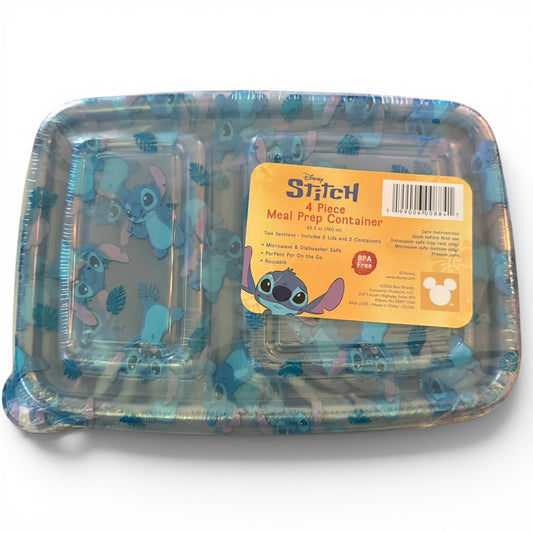 Meal prep container with Disney Stitch design on a white background
