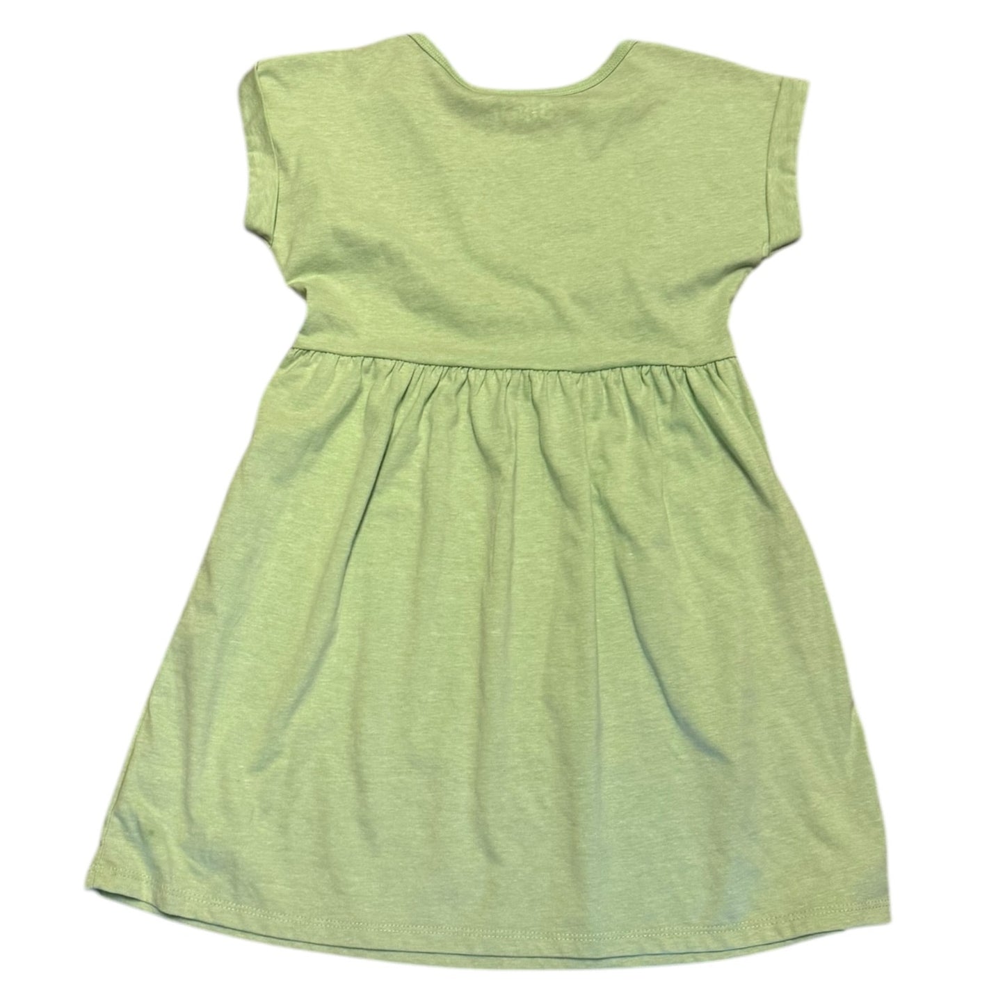 Back of Green dress on a white background