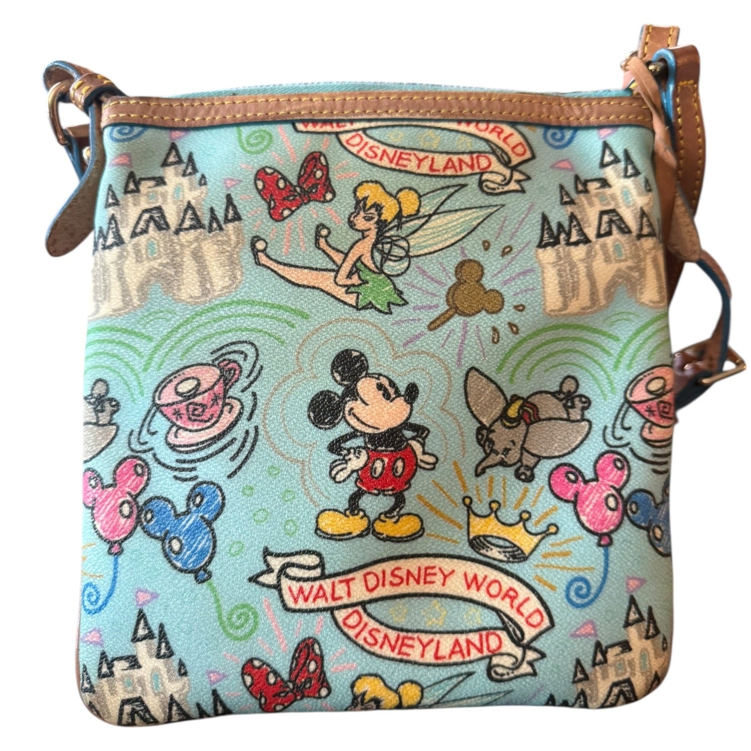 Back of Dooney & Bourke Purse with Disney on a white background