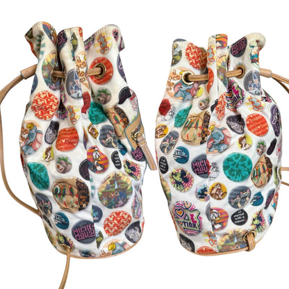 Side view of Disney backpack on a white background