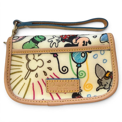 Cartoon-themed wallet with a visible brand logo on a white background