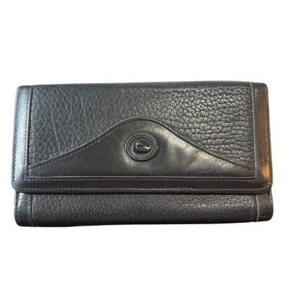 Front of Black leather wallet on a white background