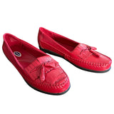 Front side view of red shoes 2