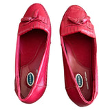 Top of red leather shoes