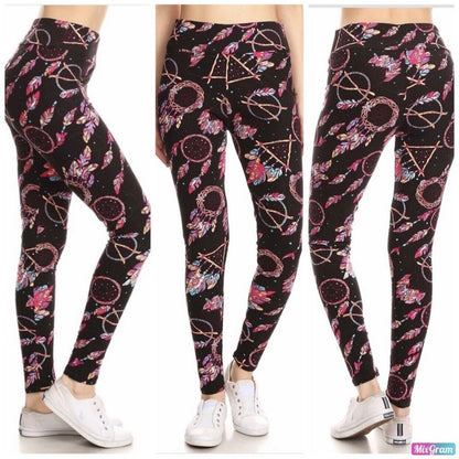 Dream catcher leggings on model