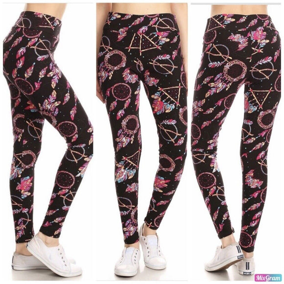 Dream catcher leggings on model
