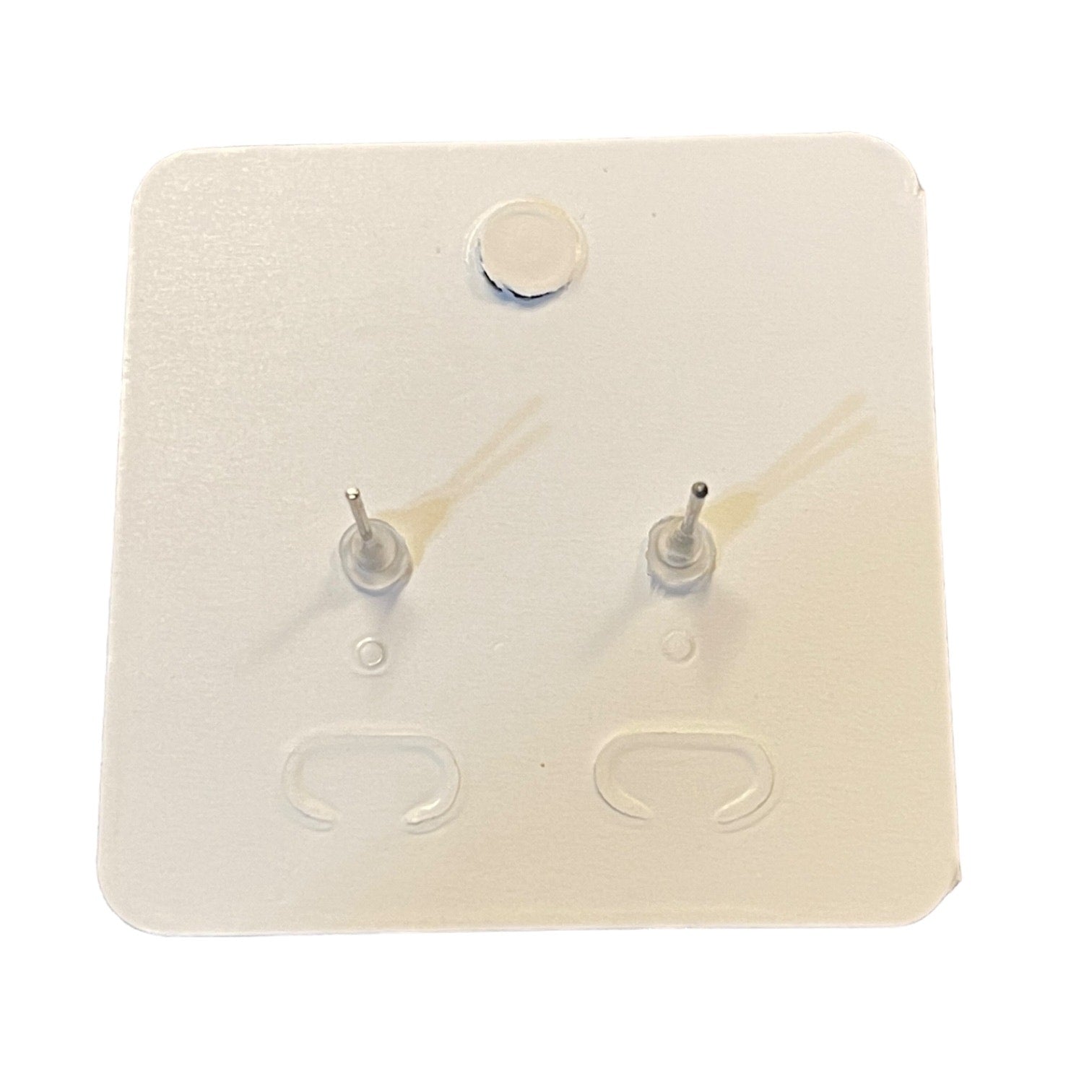 Back of silver earrings packaging